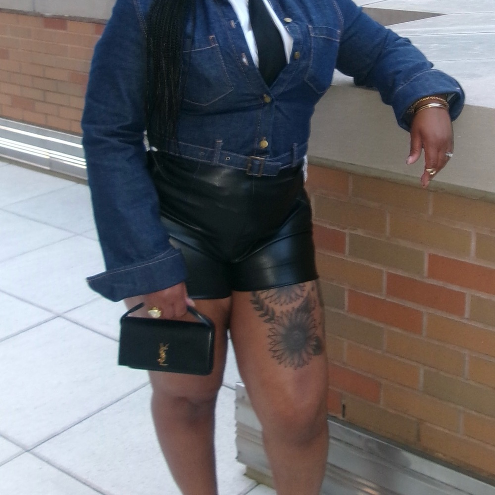 Zara Faux Leather Black Shorts